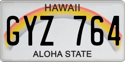 HI license plate GYZ764