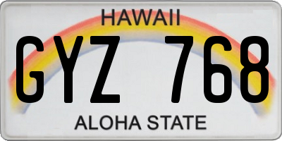 HI license plate GYZ768