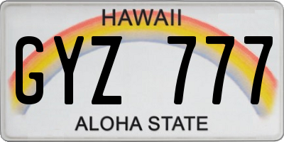 HI license plate GYZ777