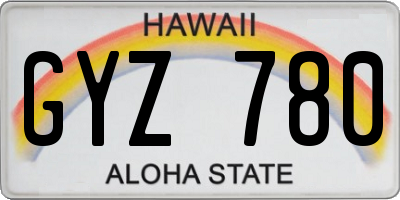 HI license plate GYZ780