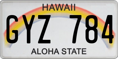 HI license plate GYZ784