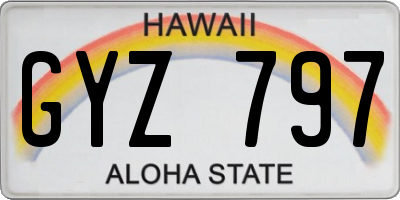 HI license plate GYZ797