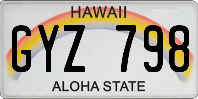 HI license plate GYZ798