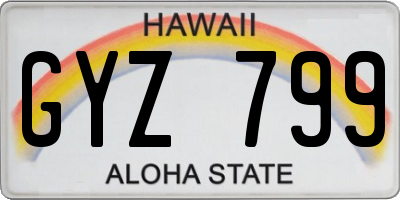 HI license plate GYZ799