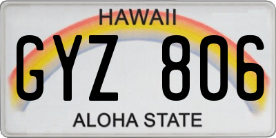 HI license plate GYZ806