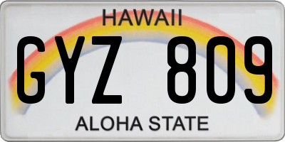 HI license plate GYZ809