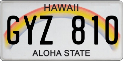 HI license plate GYZ810
