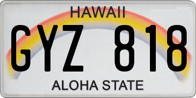 HI license plate GYZ818