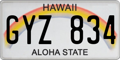 HI license plate GYZ834