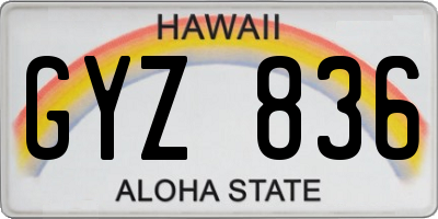 HI license plate GYZ836