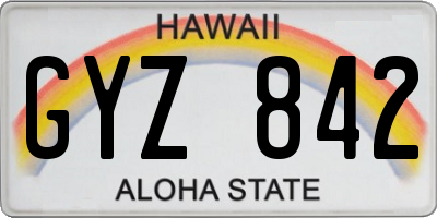 HI license plate GYZ842