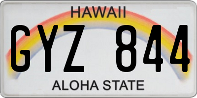 HI license plate GYZ844