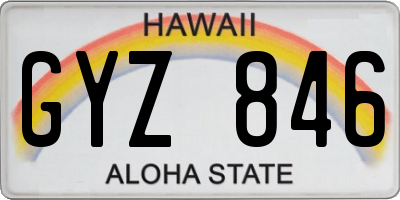 HI license plate GYZ846