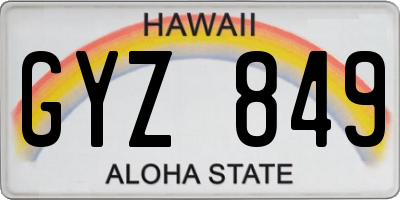 HI license plate GYZ849
