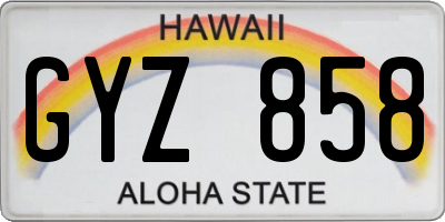 HI license plate GYZ858
