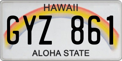 HI license plate GYZ861