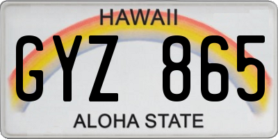 HI license plate GYZ865