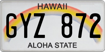 HI license plate GYZ872