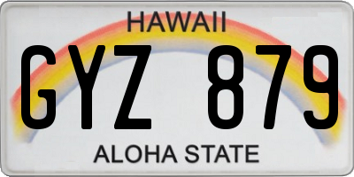 HI license plate GYZ879