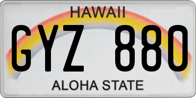 HI license plate GYZ880