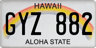 HI license plate GYZ882