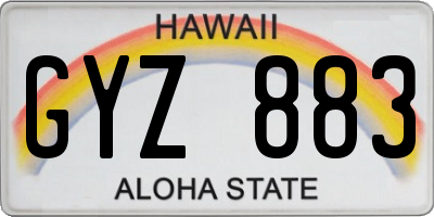 HI license plate GYZ883