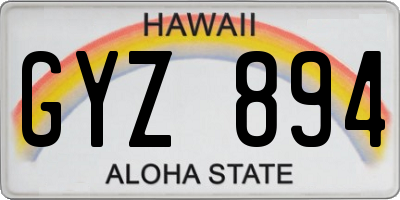 HI license plate GYZ894
