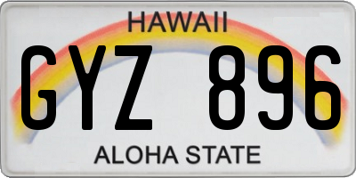 HI license plate GYZ896