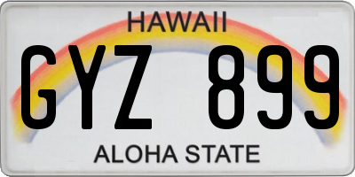 HI license plate GYZ899