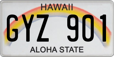 HI license plate GYZ901
