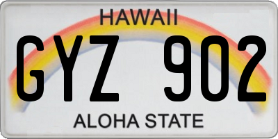 HI license plate GYZ902