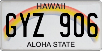 HI license plate GYZ906