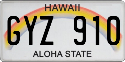 HI license plate GYZ910