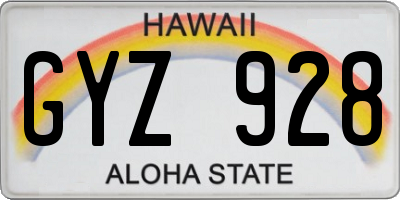 HI license plate GYZ928