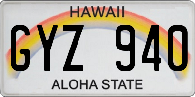 HI license plate GYZ940