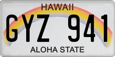 HI license plate GYZ941