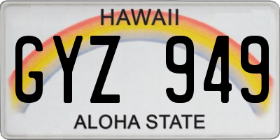 HI license plate GYZ949