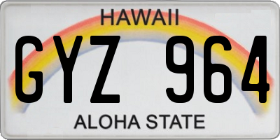 HI license plate GYZ964