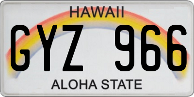 HI license plate GYZ966