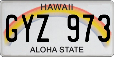 HI license plate GYZ973
