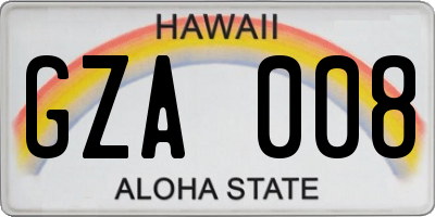 HI license plate GZA008