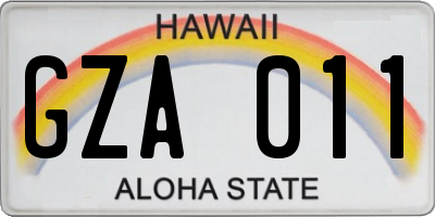 HI license plate GZA011