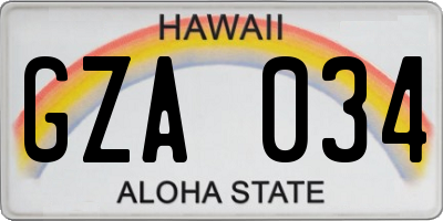 HI license plate GZA034