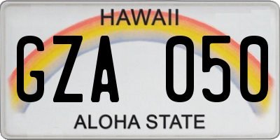 HI license plate GZA050