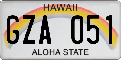 HI license plate GZA051
