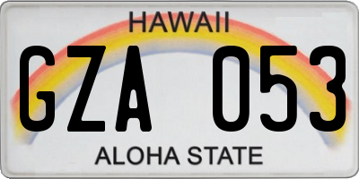 HI license plate GZA053