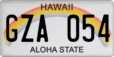 HI license plate GZA054