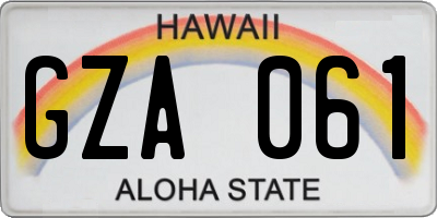 HI license plate GZA061