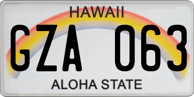 HI license plate GZA063