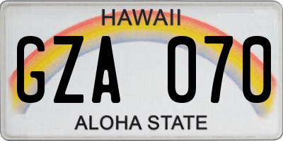 HI license plate GZA070